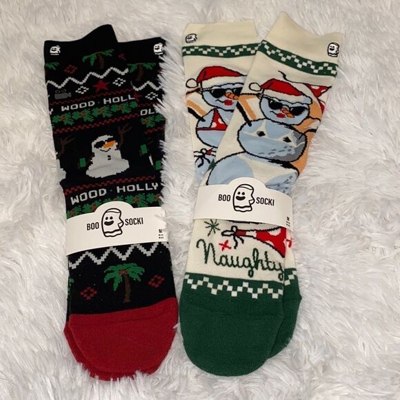 Boo Socki Snowman Socks 2 Pack Features Cool Festive Graphics Throughout - Picture 3 of 10